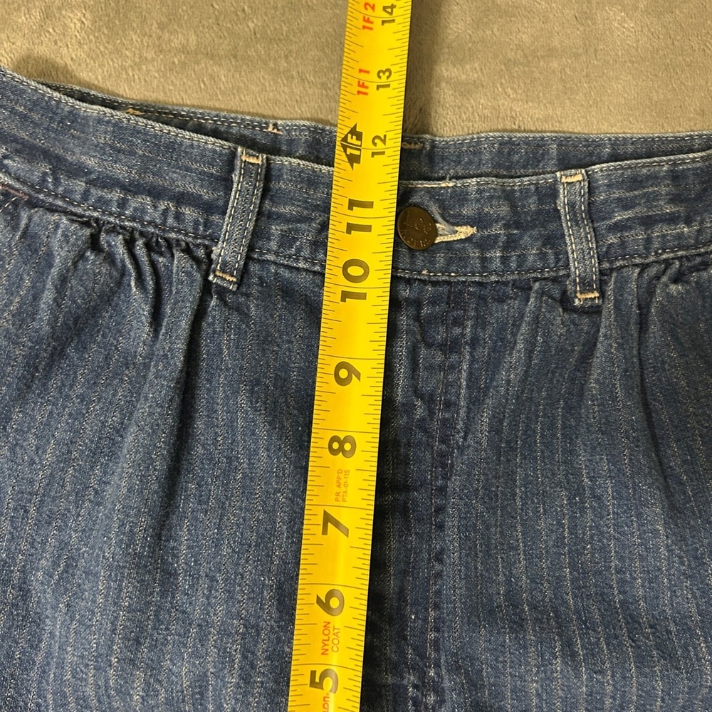 Vintage 90s Lee Pinstripe High Waist Jeans Womens 9 Tapered Leg USA Made 26x31 - Picture 11 of 13
